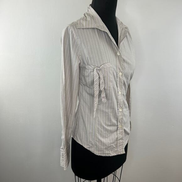 PAUL SMITH Gray Pink Stripe Long Sleeve Button Down Collared Shirt Size EU 40 - Picture 4 of 6